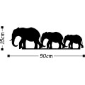 Nástěnná kovová dekorace ELEPHANT FAMILY II černá