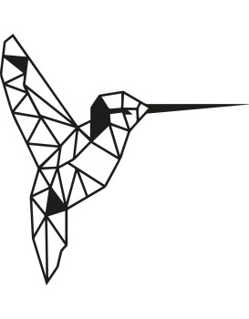 Nástěnná kovová dekorace BIRD 44 cm černá