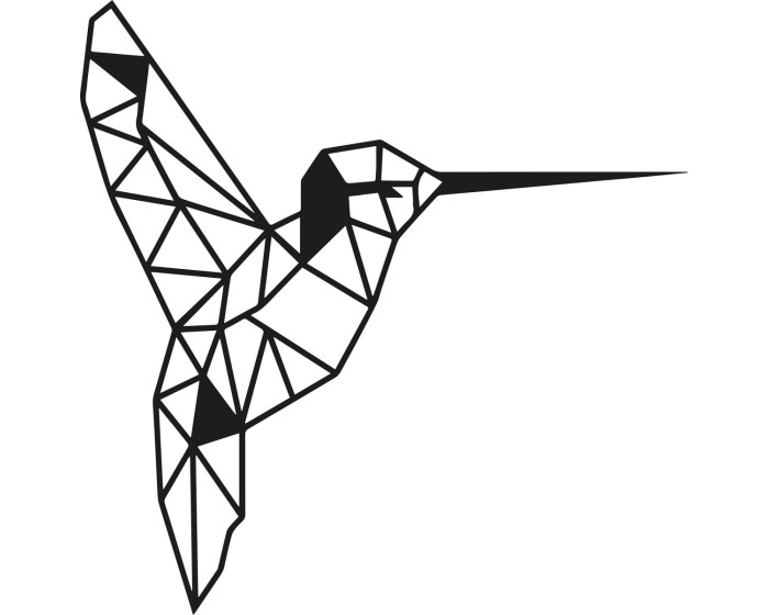 Nástěnná kovová dekorace BIRD 44 cm černá