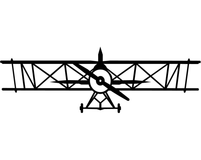 Nástěnná kovová dekorace AIRPLANE černá