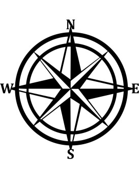 Nástěnná kovová dekorace COMPASS černá