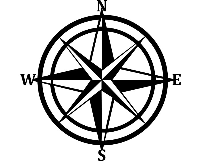 Nástěnná kovová dekorace COMPASS černá