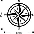 Nástěnná kovová dekorace COMPASS černá