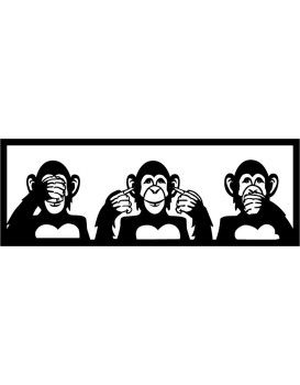 Nástěnná dekorace Three Monkeys černá - M