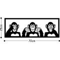 Nástěnná dekorace Three Monkeys černá - M