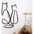 Nástěnná kovová dekorace Couple Cat Love černá