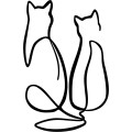 Nástěnná kovová dekorace Couple Cat Love černá