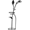 Nástěnná kovová dekorace Flower In The Vase černá
