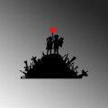 Nástěnná kovová dekorace Banksy 1 černá/červená