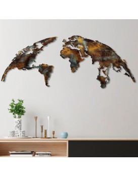 Nástěnná kovová dekorace World Map Medium 3 vícebarevná