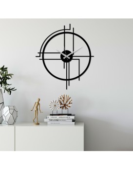 Nástěnné kovové hodiny Minimal černé