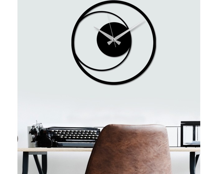 Nástěnné kovové hodiny Circle 15 černé