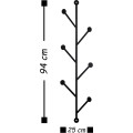 Nástěnný kovový věšák Rod 94 cm černý