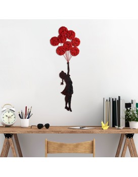 Nástěnná kovová dekorace Banksy 11-1 černá/červená