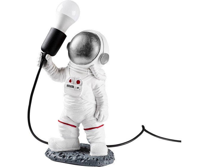 Stolní lampa Astronaut stříbrná/bílá