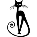 Nástěnná kovová dekorace Cat 6 černá