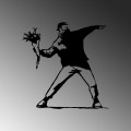 Nástěnná kovová dekorace Banksy Metal 01 černá