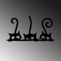 Nástěnný kovový věšák Cats 60 cm černý