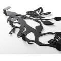 Nástěnný kovový věšák Butterfly 60 cm černý