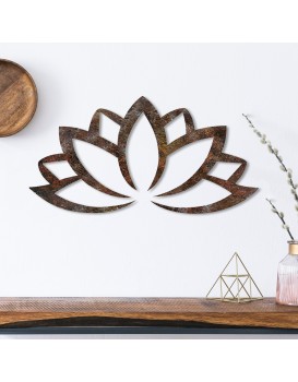 Nástěnná kovová dekorace Rusty Lotus vícebarevná