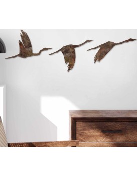 Nástěnná kovová dekorace Rusty Birds 1 vícebarevná