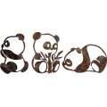 Nástěnná kovová dekorace Rusty Panda vícebarevná