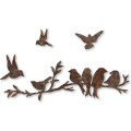 Nástěnná kovová dekorace Rusty Birds 2 vícebarevná