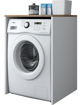 Koupelnová skříňka nad pračku KD103 ořech/bílá