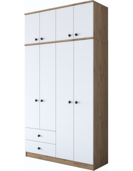 Šatní skříň BA 121 120 cm ořech/bílá