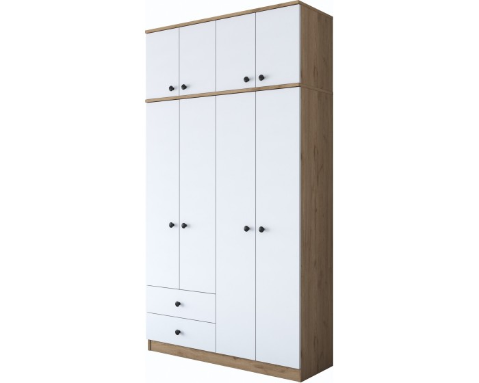 Šatní skříň BA 121 120 cm ořech/bílá