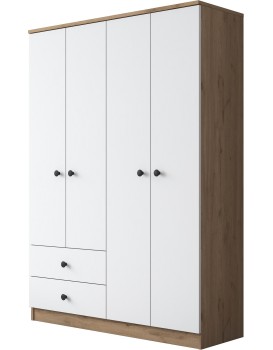 Šatní skříň BA 108 120 cm ořech/bílá