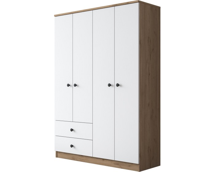 Šatní skříň BA 108 120 cm ořech/bílá
