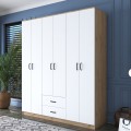 Šatní skříň BA 113 180 cm ořech/bílá