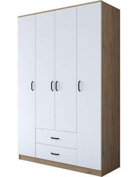 Šatní skříň BA 112 140 cm ořech/bílá