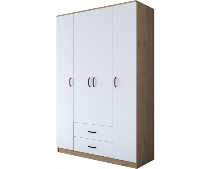 Šatní skříň BA 112 140 cm ořech/bílá