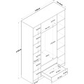 Šatní skříň BA 112 140 cm ořech/bílá