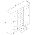 Šatní skříň BA 111 210 cm ořech/bílá