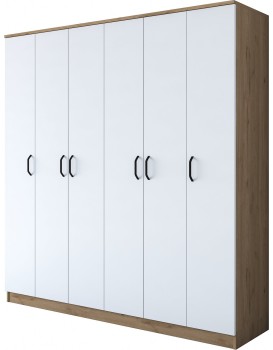Šatní skříň BA 114 180 cm ořech/bílá