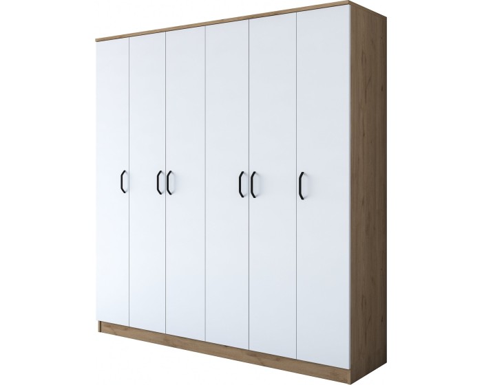 Šatní skříň BA 114 180 cm ořech/bílá
