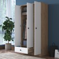 Šatní skříň BA 117 90 cm ořech/bílá