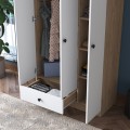 Šatní skříň BA 117 90 cm ořech/bílá