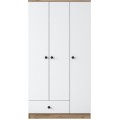Šatní skříň BA 117 90 cm ořech/bílá
