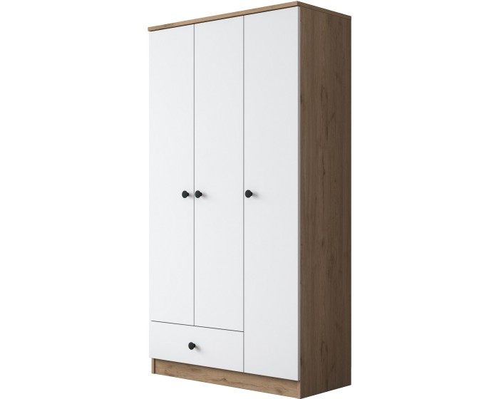 Šatní skříň BA 117 90 cm ořech/bílá
