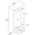 Šatní skříň BA 117 90 cm ořech/bílá