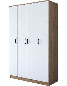 Šatní skříň BA 116 120 cm ořech/bílá