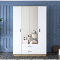 Šatní skříň BA 131 140 cm se zrcadlem ořech/bílá