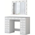 Toaletní stolek Melissa 04 s LED zrcadlem bílý/čirý