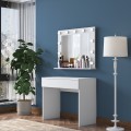 Minimalistický toaletní stolek Alisson II s LED zrcadlem bílý