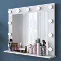 Nástěnné zrcadlo Lota s LED osvětlením 90x71 cm bílé
