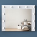 Nástěnné zrcadlo Lota s LED osvětlením 90x71 cm bílé